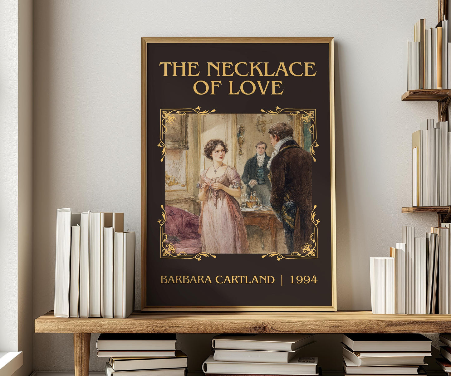The Necklace Of Love by Barbara Cartland | Descriptive Book Poster | Minimalist