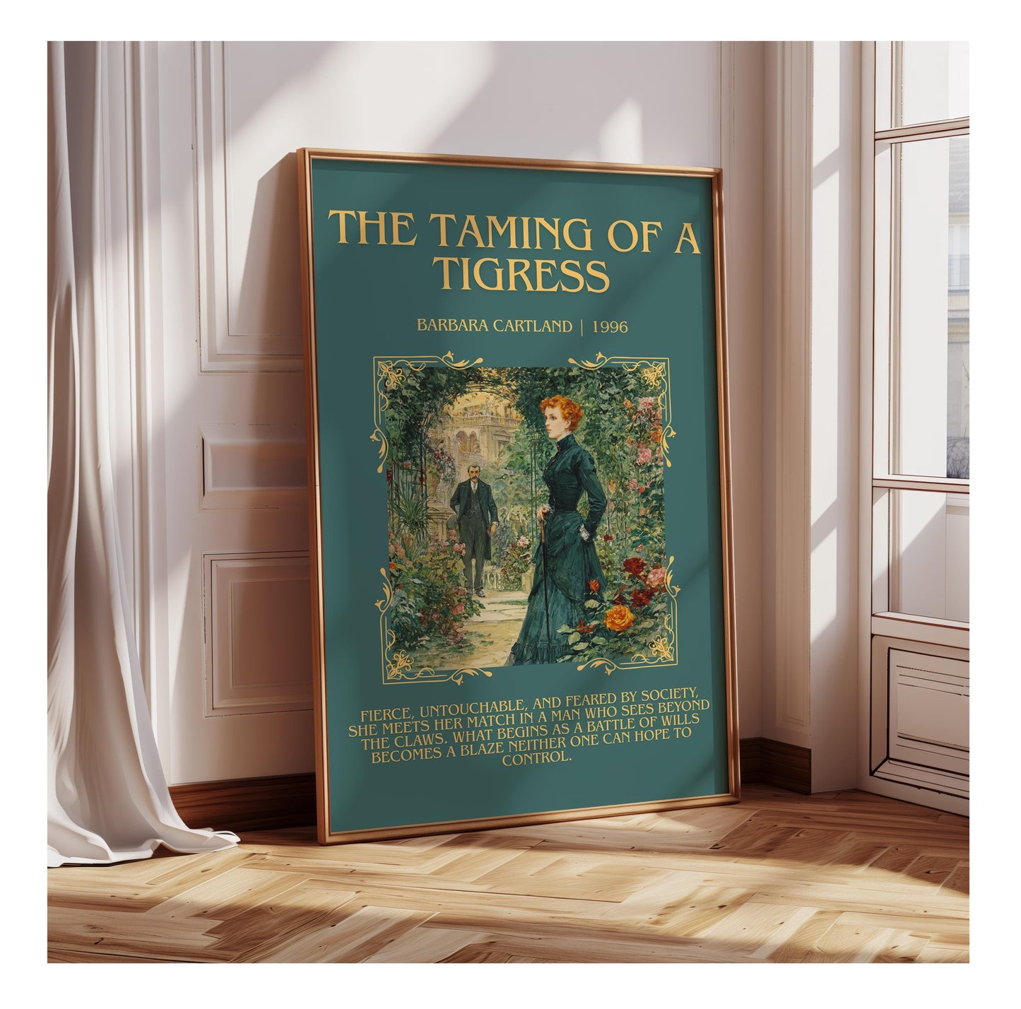 The Taming Of A Tigress by Barbara Cartland | Descriptive Book Poster | Blurby
