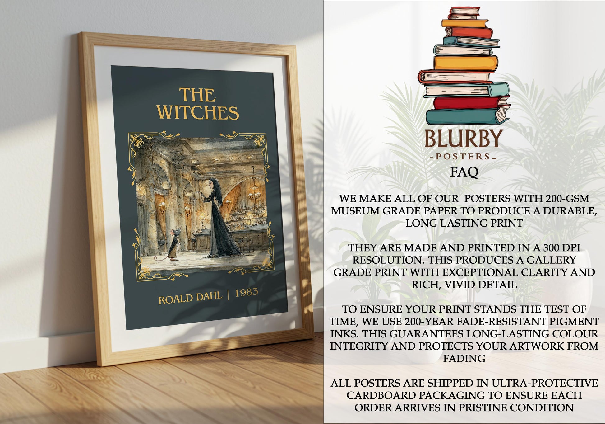 The Witches by Roald Dahl | Descriptive Book Poster | Minimalist