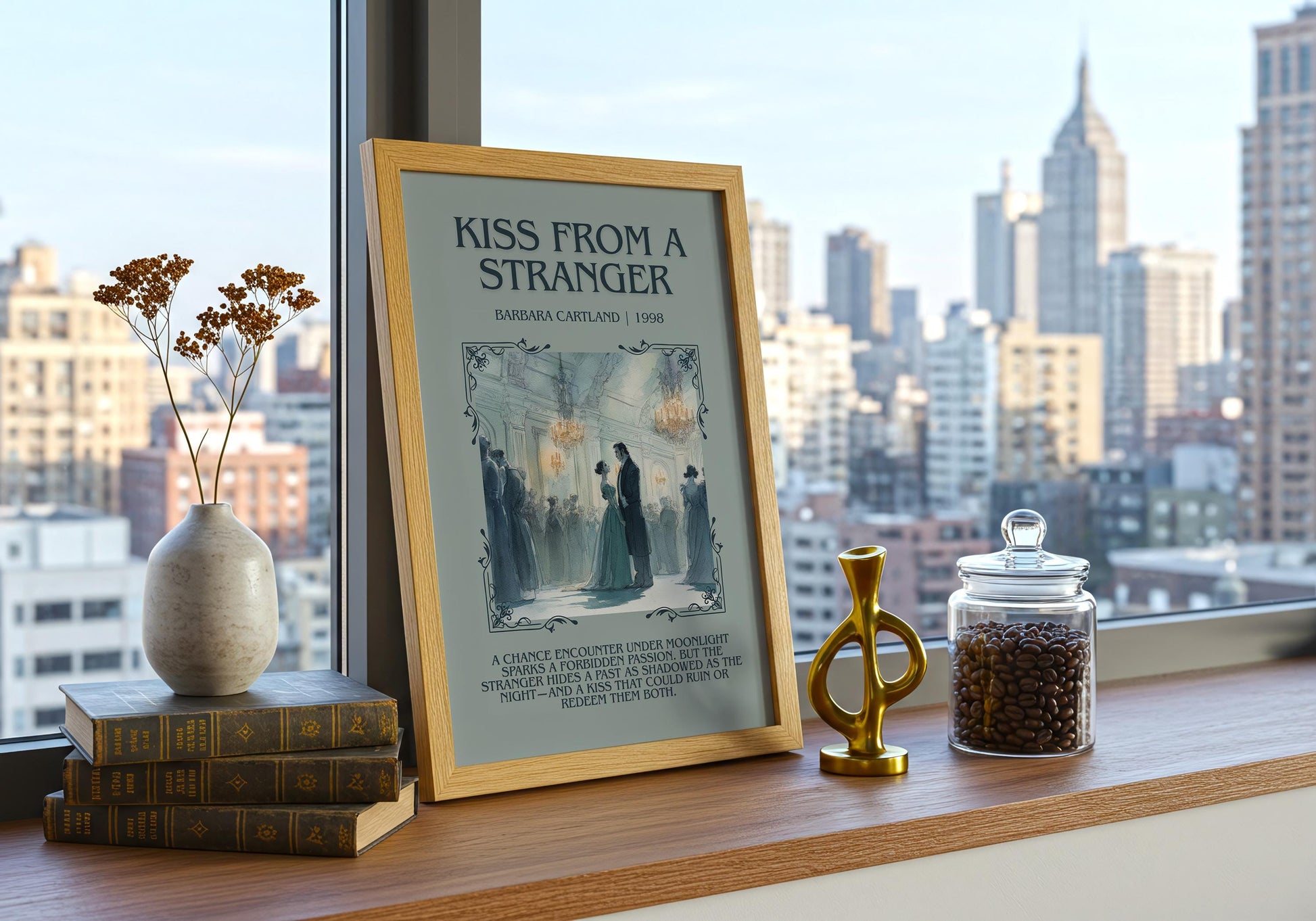 Kiss From A Stranger by Barbara Cartland | Descriptive Book Poster | Blurby