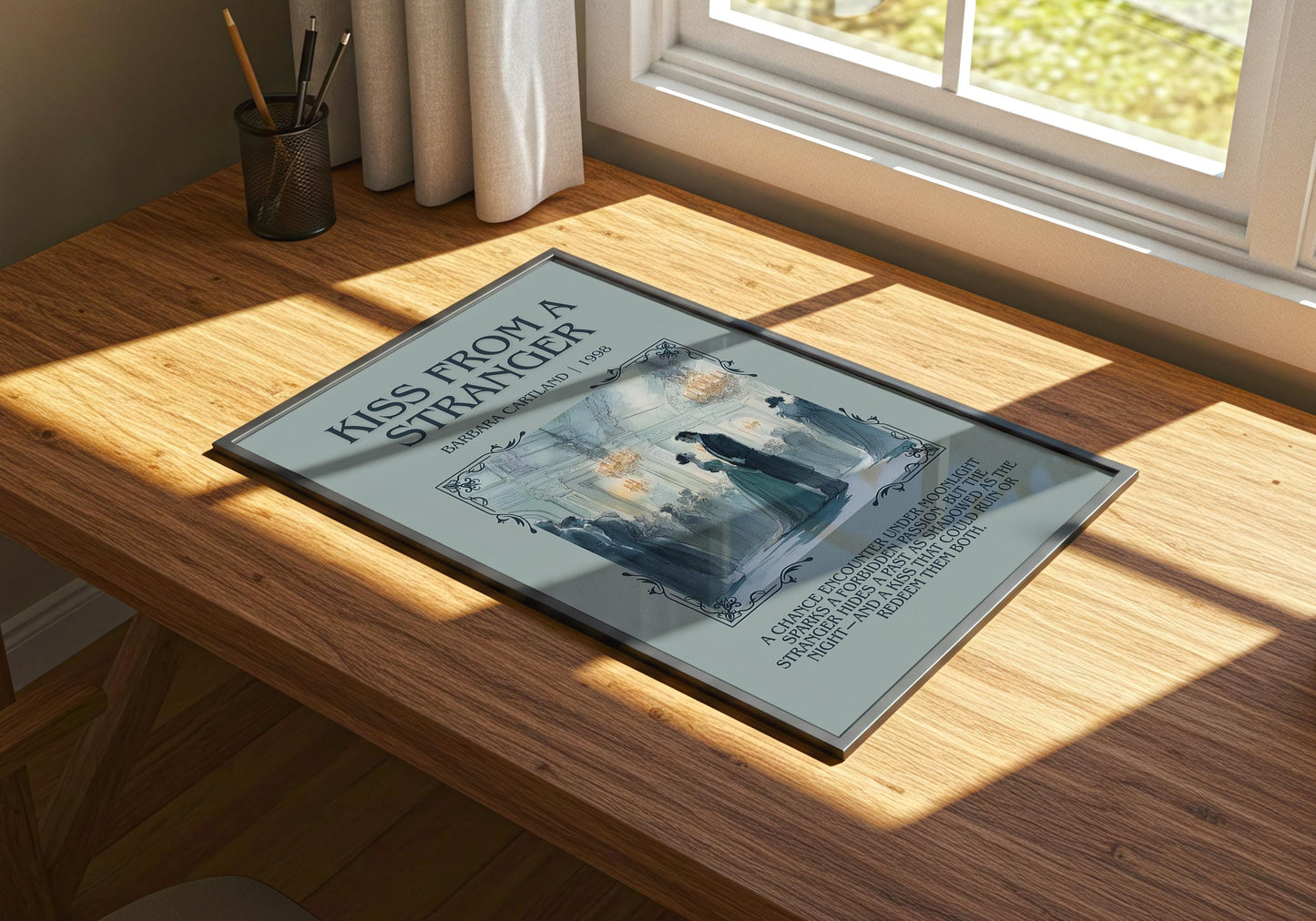 Kiss From A Stranger by Barbara Cartland | Descriptive Book Poster | Blurby