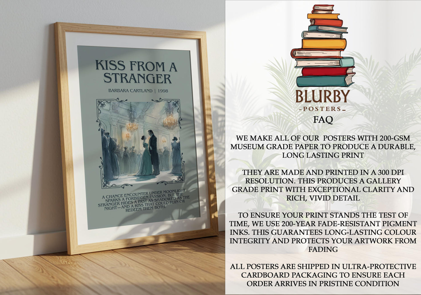 Kiss From A Stranger by Barbara Cartland | Descriptive Book Poster | Blurby