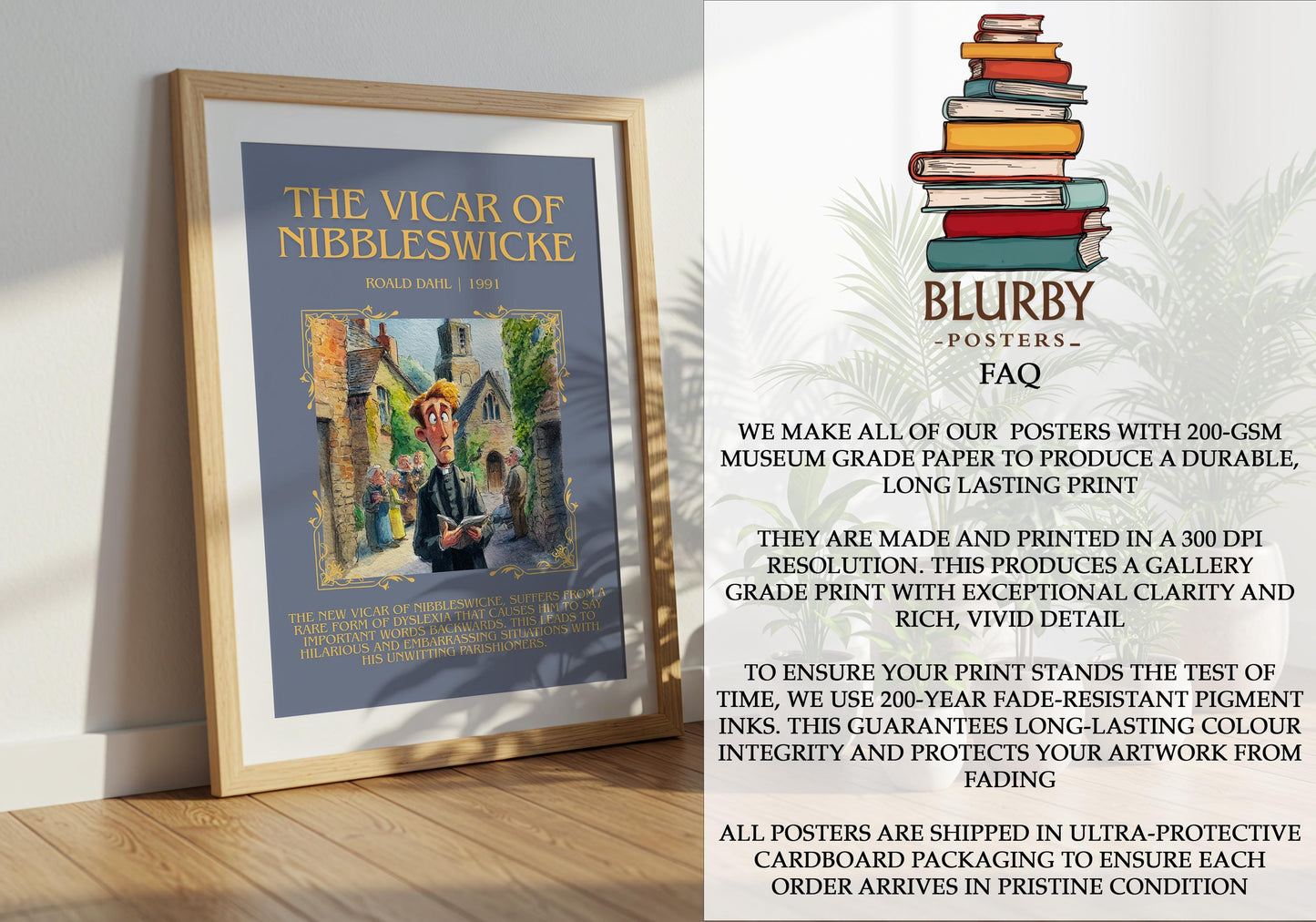 The Vicar Of Nibbleswicke by Roald Dahl | Descriptive Book Poster | Blurby