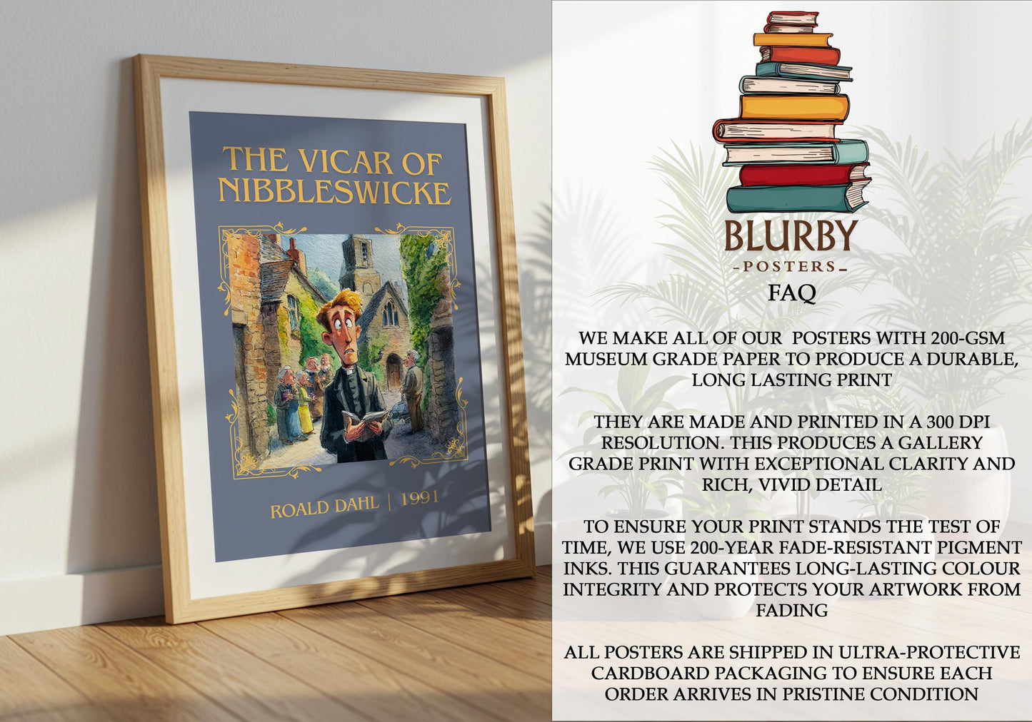 The Vicar Of Nibbleswicke by Roald Dahl | Descriptive Book Poster | Minimalist