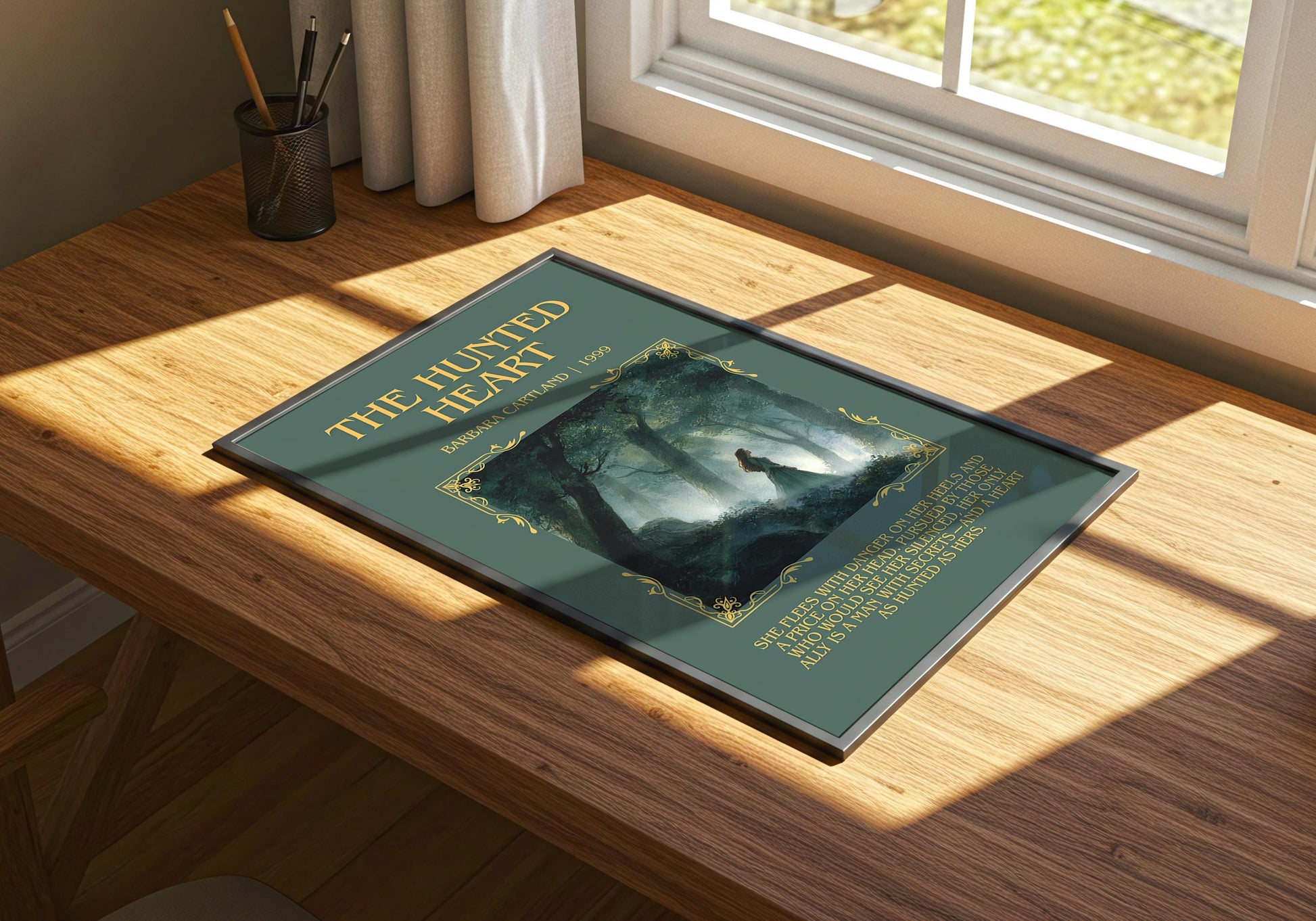 The Hunted Heart by Barbara Cartland | Descriptive Book Poster | Blurby