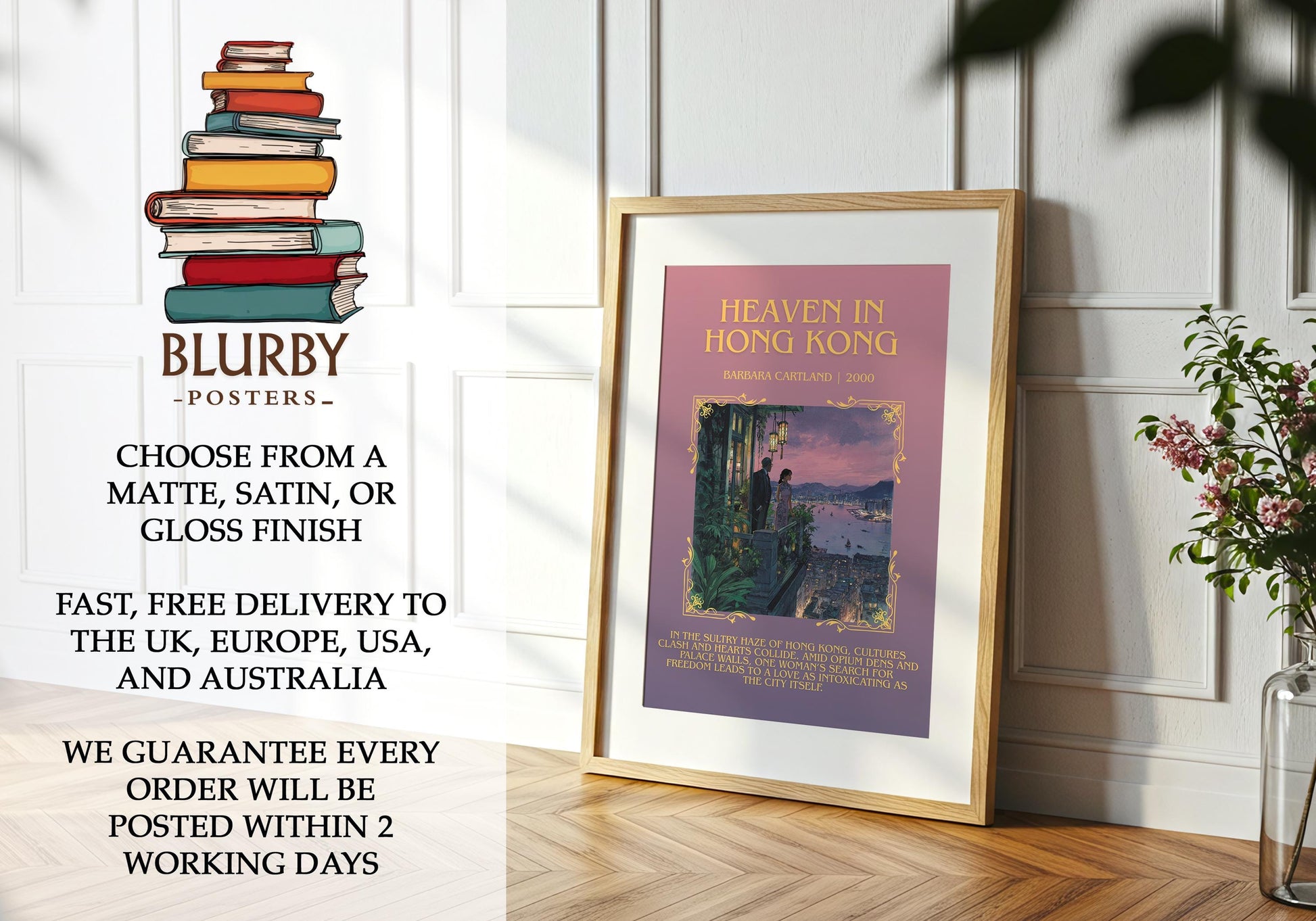 Heaven In Hong Kong by Barbara Cartland | Descriptive Book Poster | Blurby