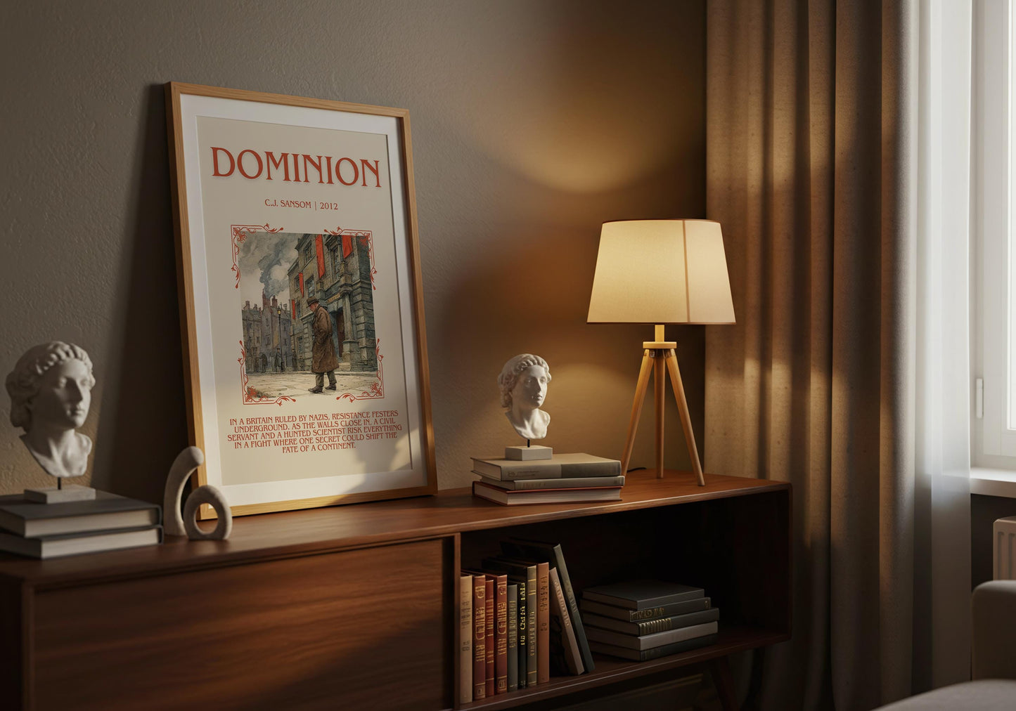 Dominion by C.J. Sansom | Descriptive Book Poster | Blurby