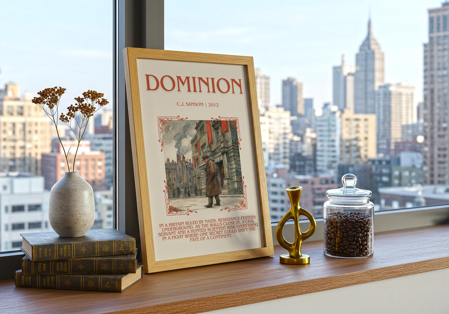 Dominion by C.J. Sansom | Descriptive Book Poster | Blurby