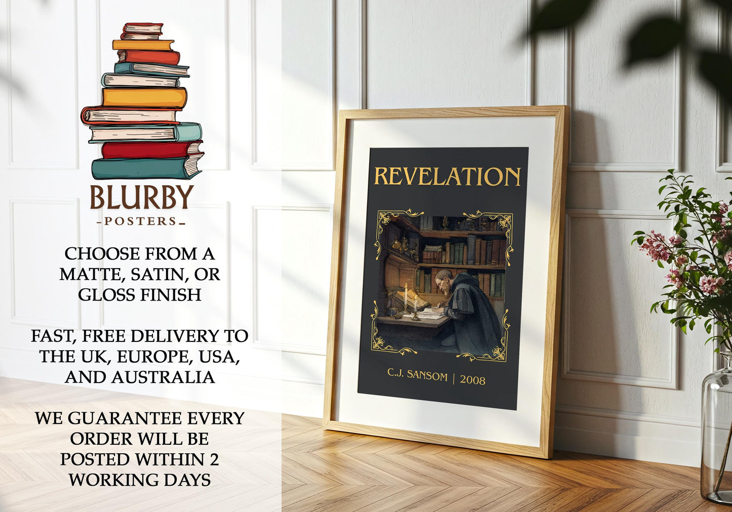 Revelation book poster packaging – museum-quality print rolled in protective tube