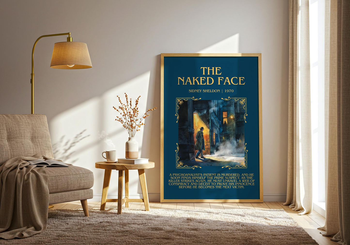 The Naked Face by Sidney Sheldon | Descriptive Book Poster | Blurby