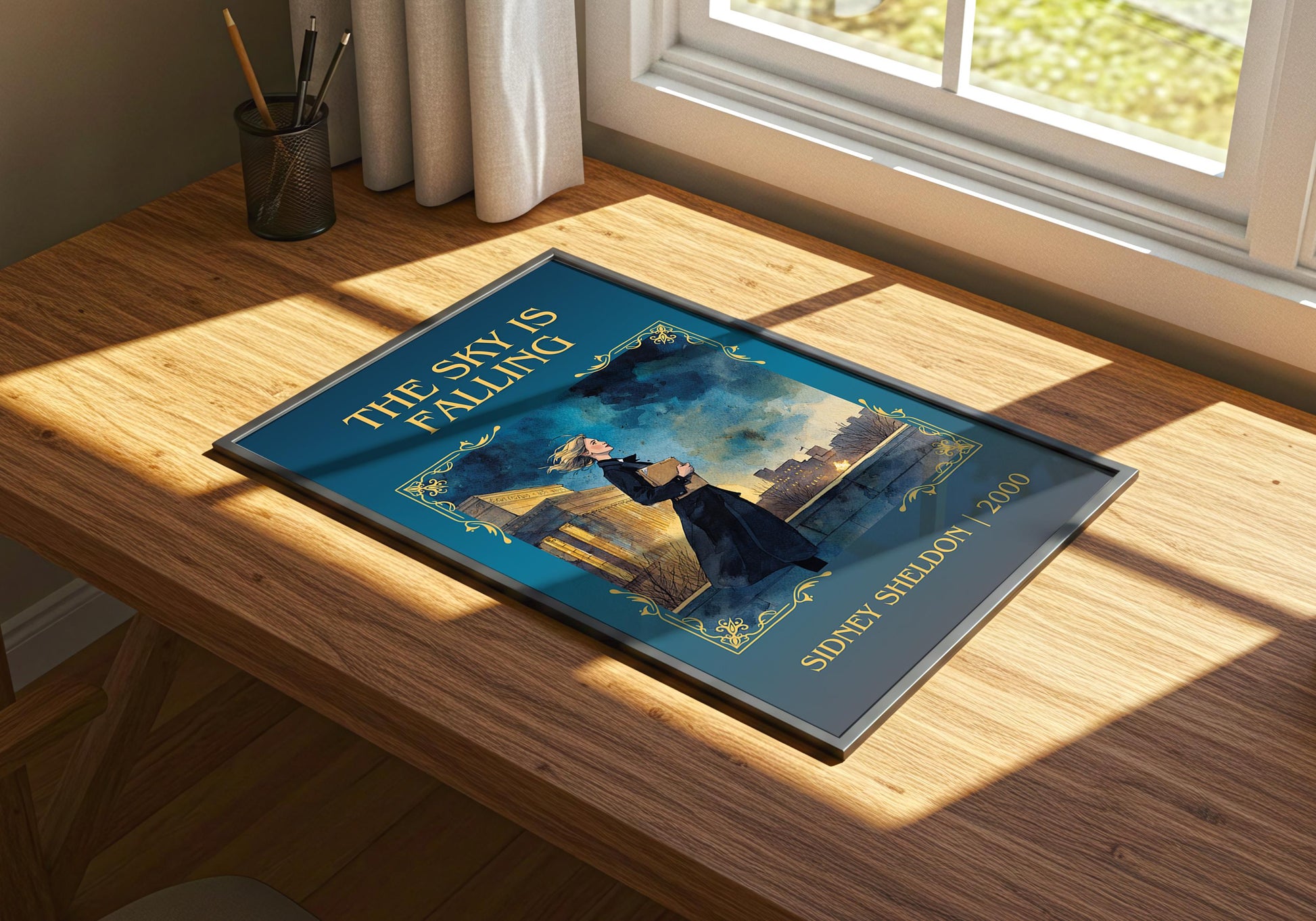 The Sky Is Falling by Sidney Sheldon | Descriptive Book Poster | Minimalist