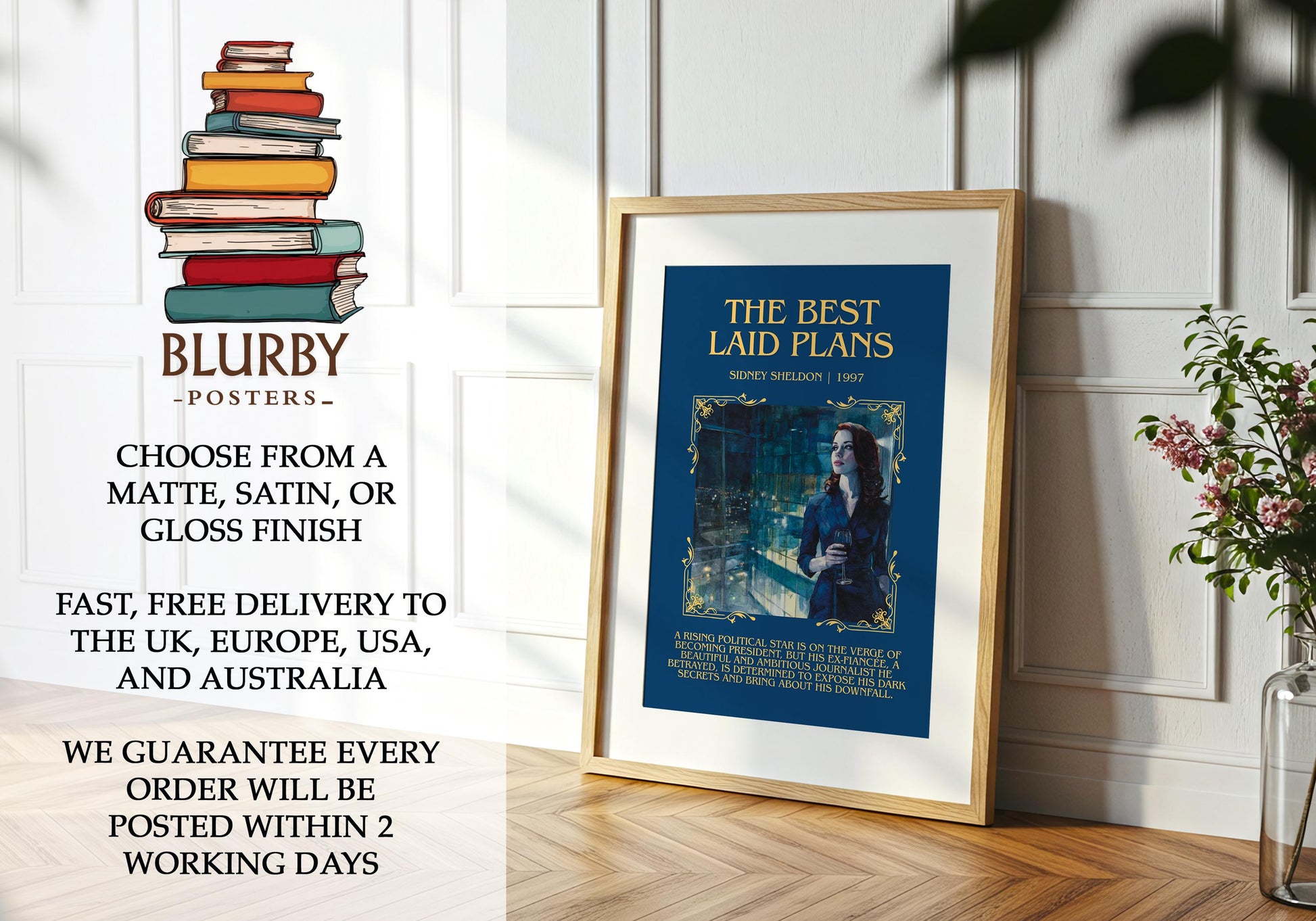 The Best Laid Plans by Sidney Sheldon | Descriptive Book Poster | Blurby