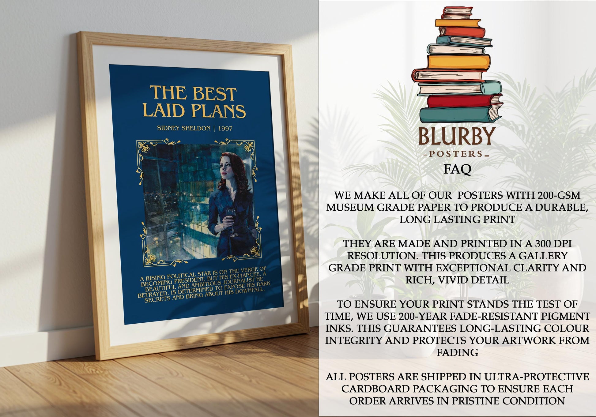 The Best Laid Plans by Sidney Sheldon | Descriptive Book Poster | Blurby