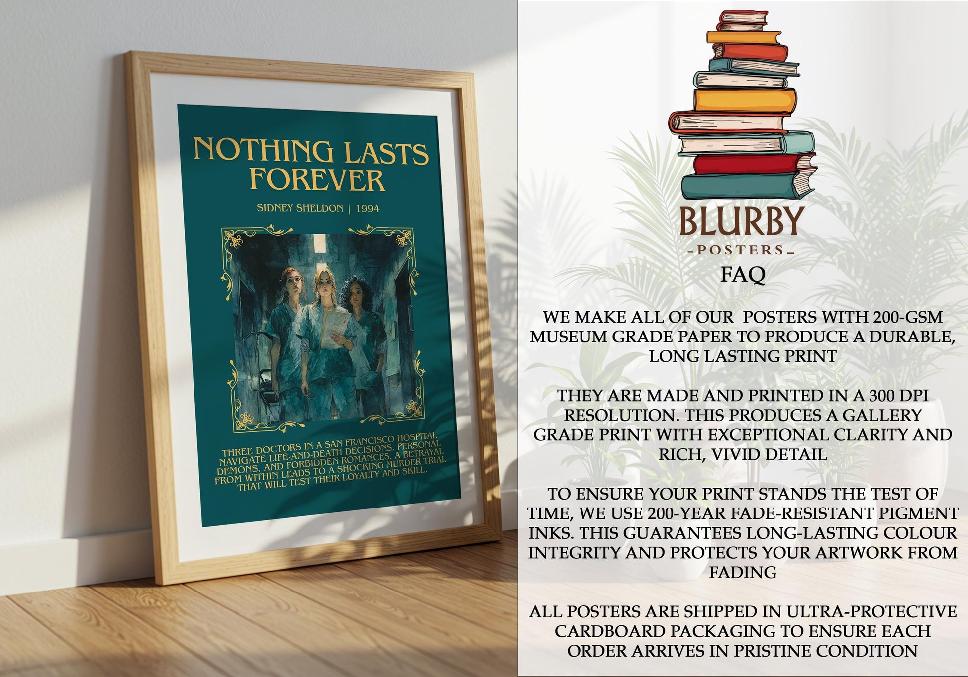 Nothing Lasts Forever by Sidney Sheldon | Descriptive Book Poster | Blurby