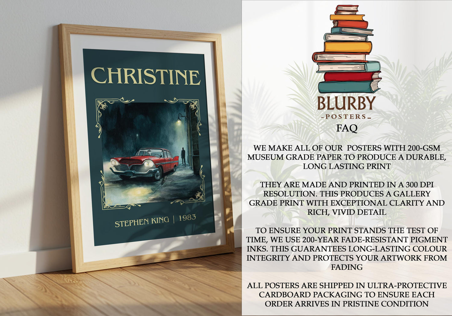 Christine by Stephen King | Descriptive Book Poster | Minimalist