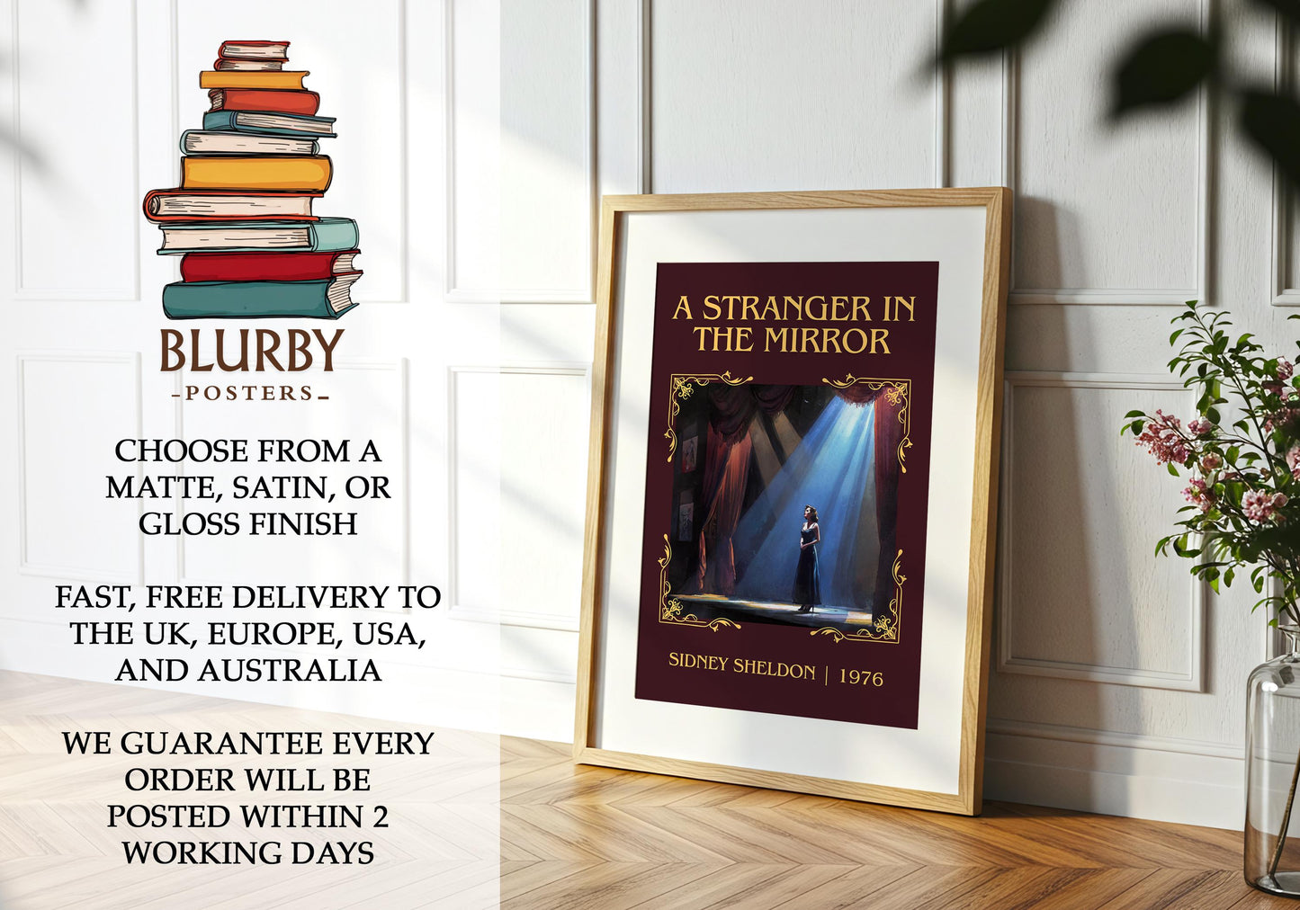 A Stranger in the Mirror book poster packaging – museum-quality print rolled in protective tube