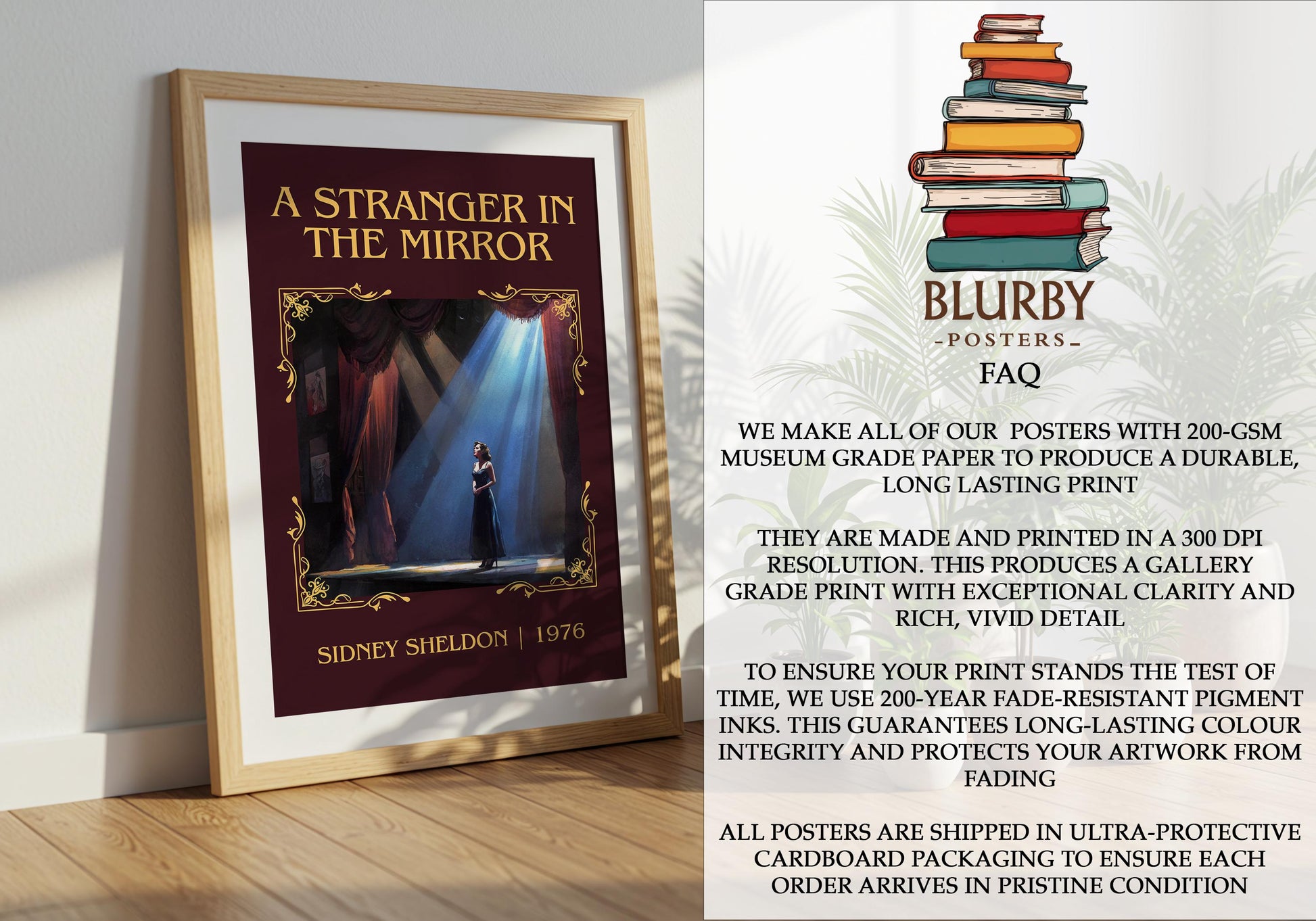 A Stranger In The Mirror by Sidney Sheldon | Descriptive Book Poster | Minimalist