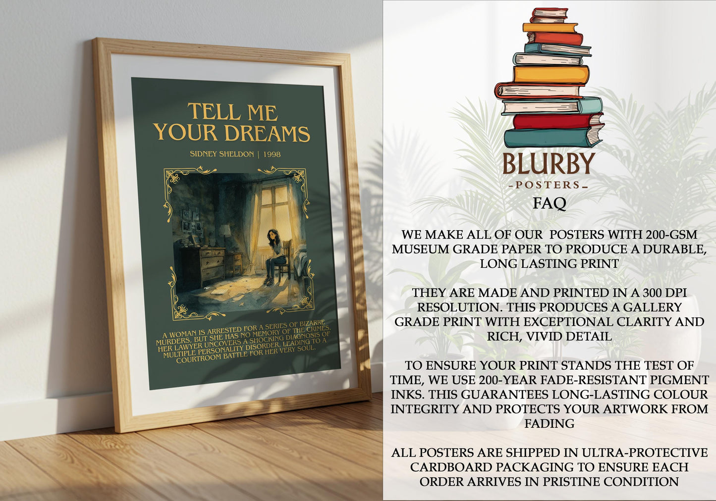 Tell Me Your Dreams by Sidney Sheldon | Descriptive Book Poster | Blurby
