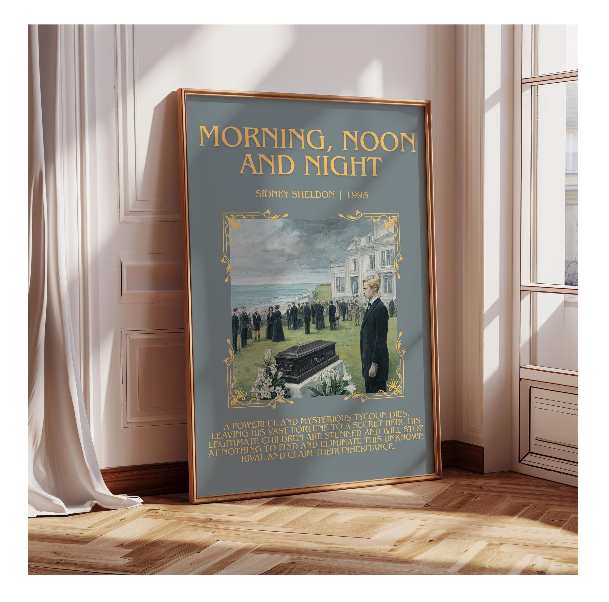Morning,Noon and Night by Sidney Sheldon | Descriptive Book Poster | Blurby