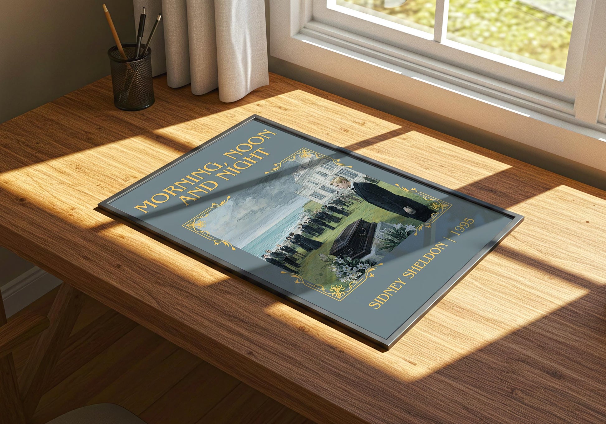 Morning, Noon and Night by Sidney Sheldon | Descriptive Book Poster | Minimalist