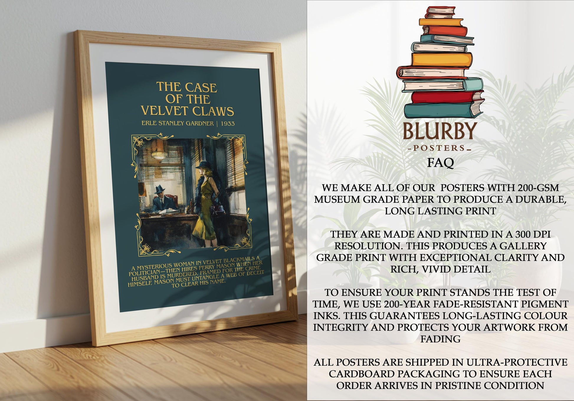 The Case Of The Velvet Claws by Erle Stanley Gardner | Descriptive Book Poster | Blurby