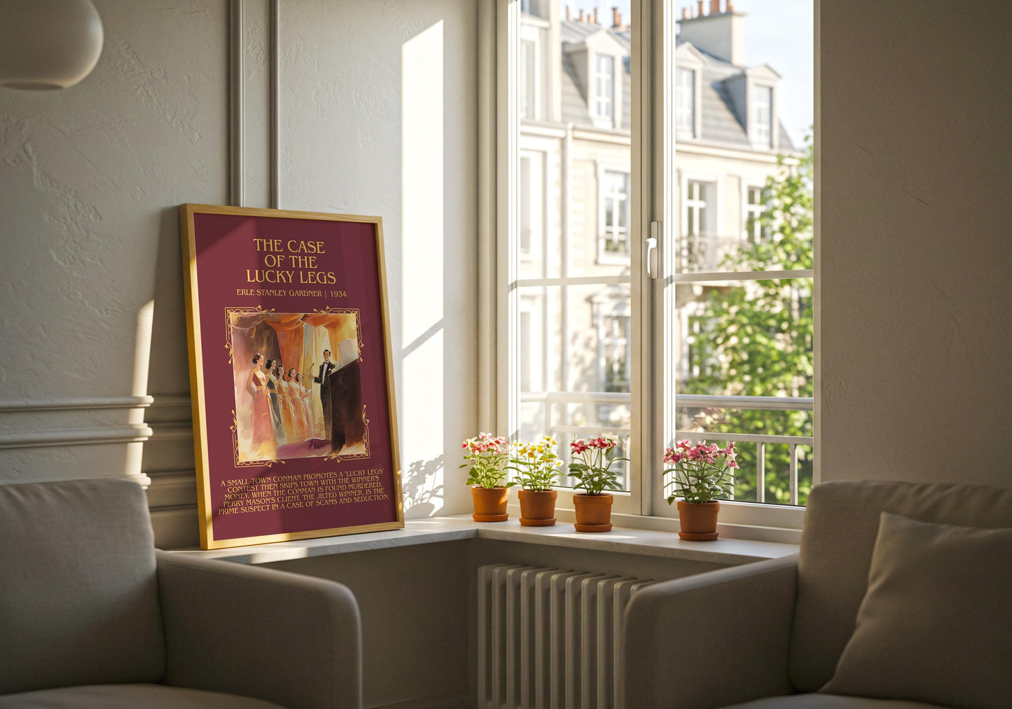 The Case of the Lucky Legs book poster packaging – museum-quality print rolled in protective tube