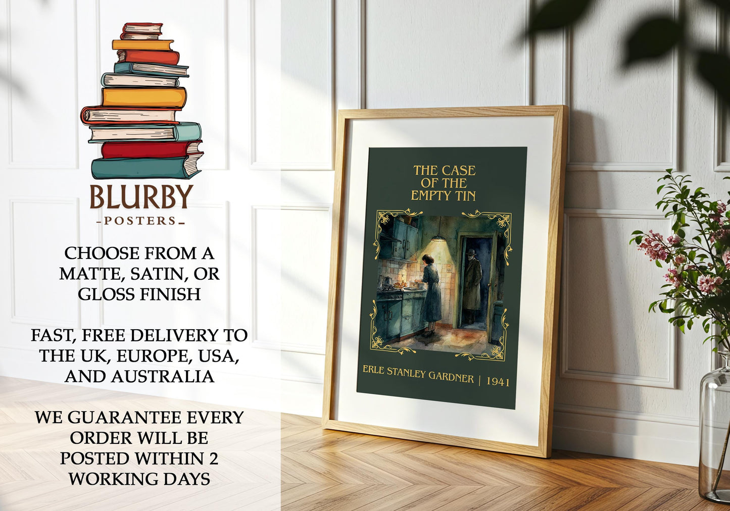 The Case of the Empty Tin book poster packaging – museum-quality print rolled in protective tube