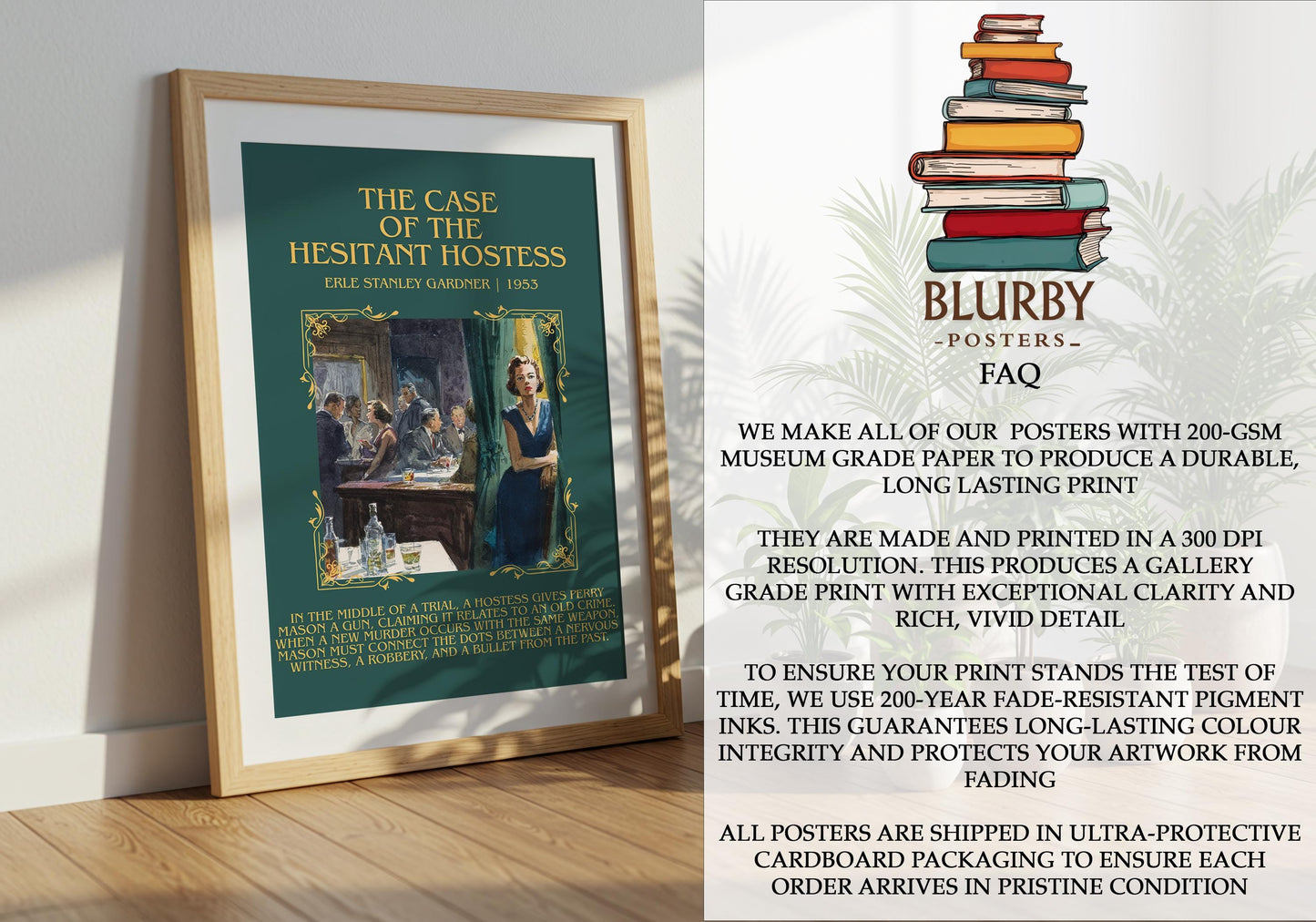 The Case Of The Hesitant Hostess by Erle Stanley Gardner | Descriptive Book Poster | Blurby