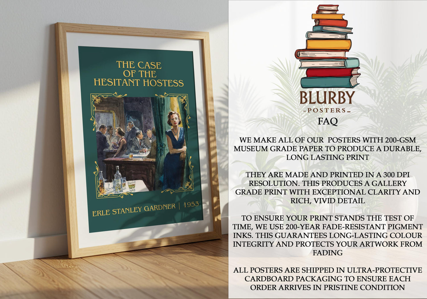 The Case Of The Hesitant Hostess by Erle Stanley Gardner | Descriptive Book Poster | Minimalist