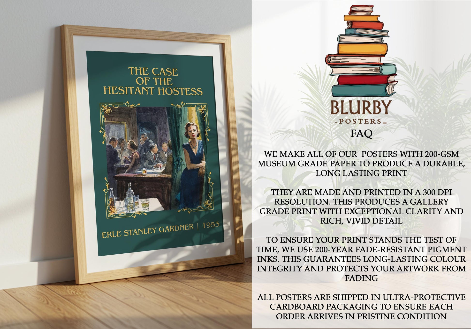 The Case Of The Hesitant Hostess by Erle Stanley Gardner | Descriptive Book Poster | Minimalist