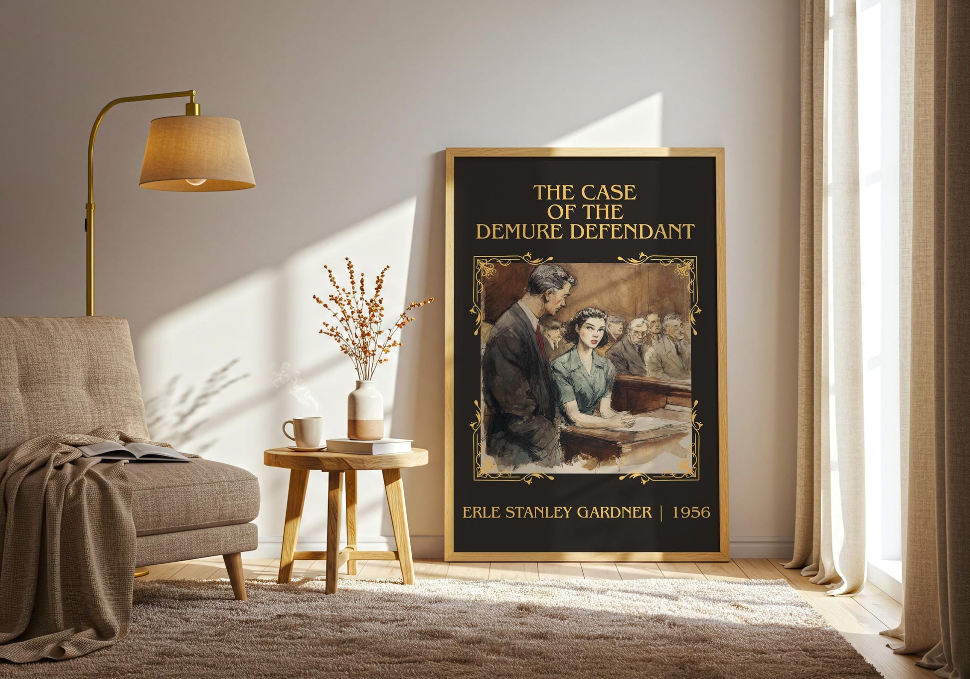 The Case Of The Demure Defendant by Erle Stanley Gardner | Descriptive Book Poster | Minimalist