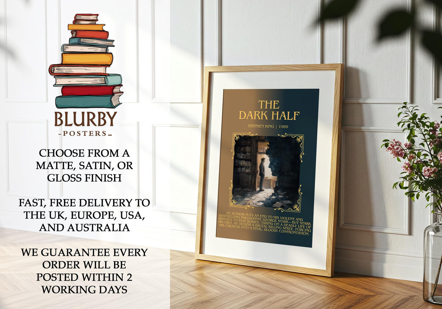 The Dark Half by Stephen King | Descriptive Book Poster | Blurby