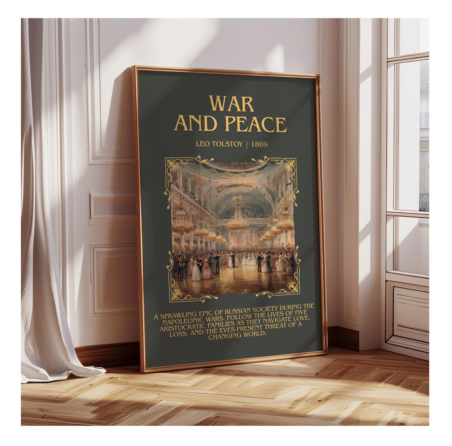 War And Peace by Leo Tolstoy | Descriptive Book Poster | Blurby