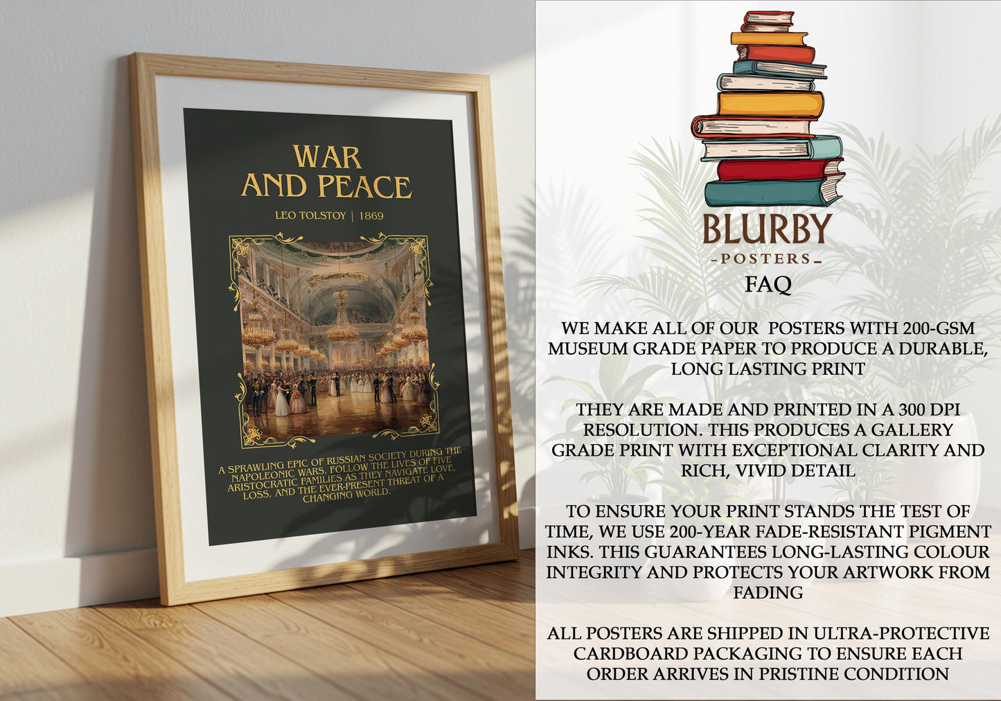 War And Peace by Leo Tolstoy | Descriptive Book Poster | Blurby