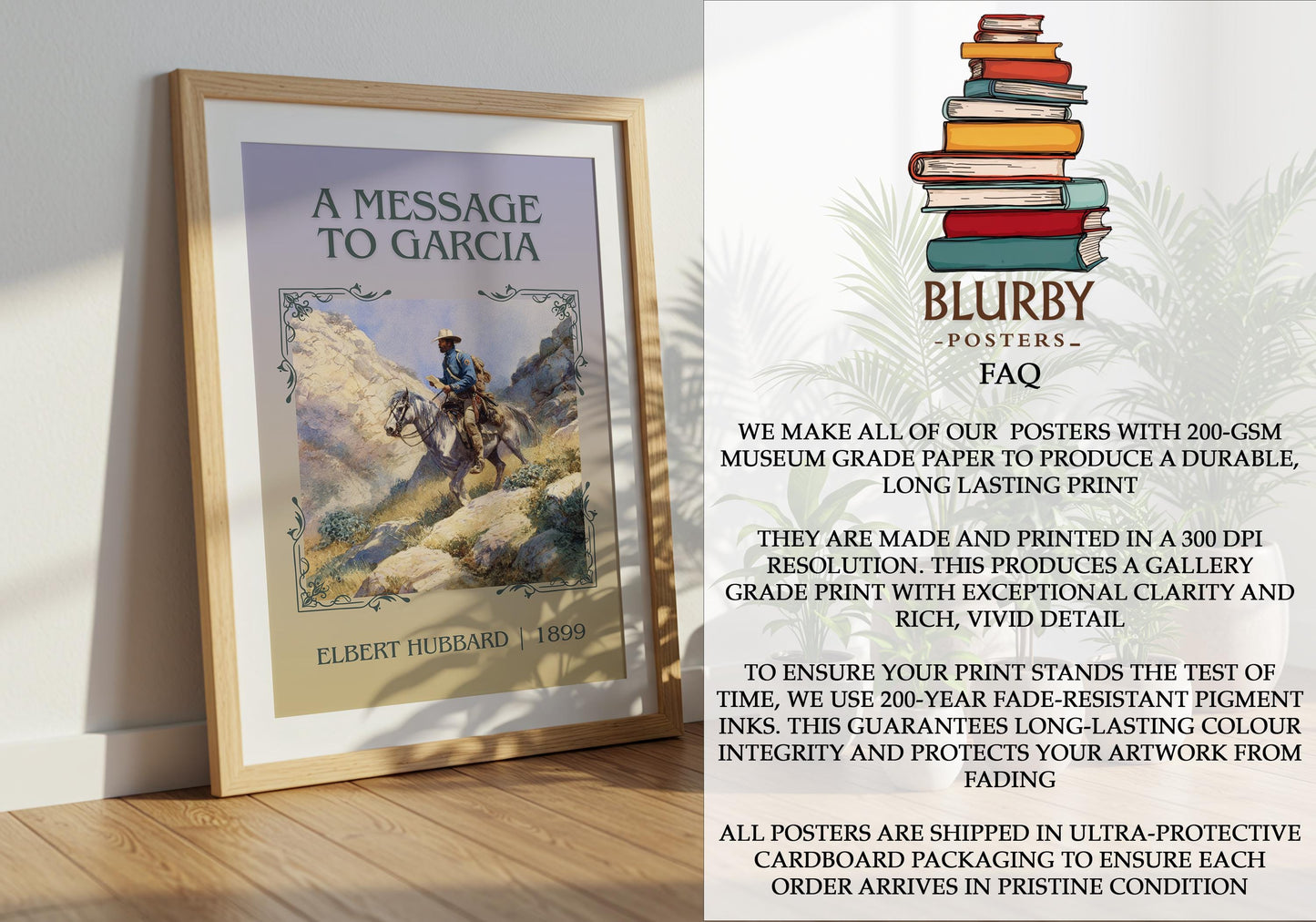 A Message To Garcia by Elbert Hubbard | Descriptive Book Poster | Minimalist