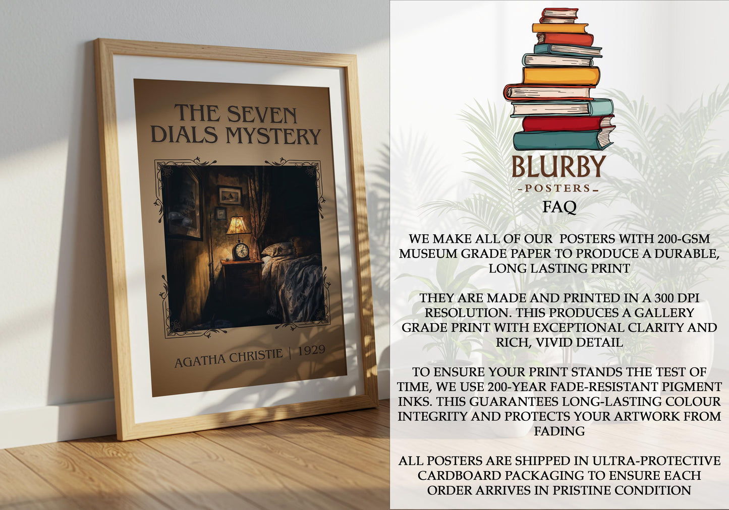 The Seven Dials Mystery by Agatha Christie | Descriptive Book Poster | Minimalist