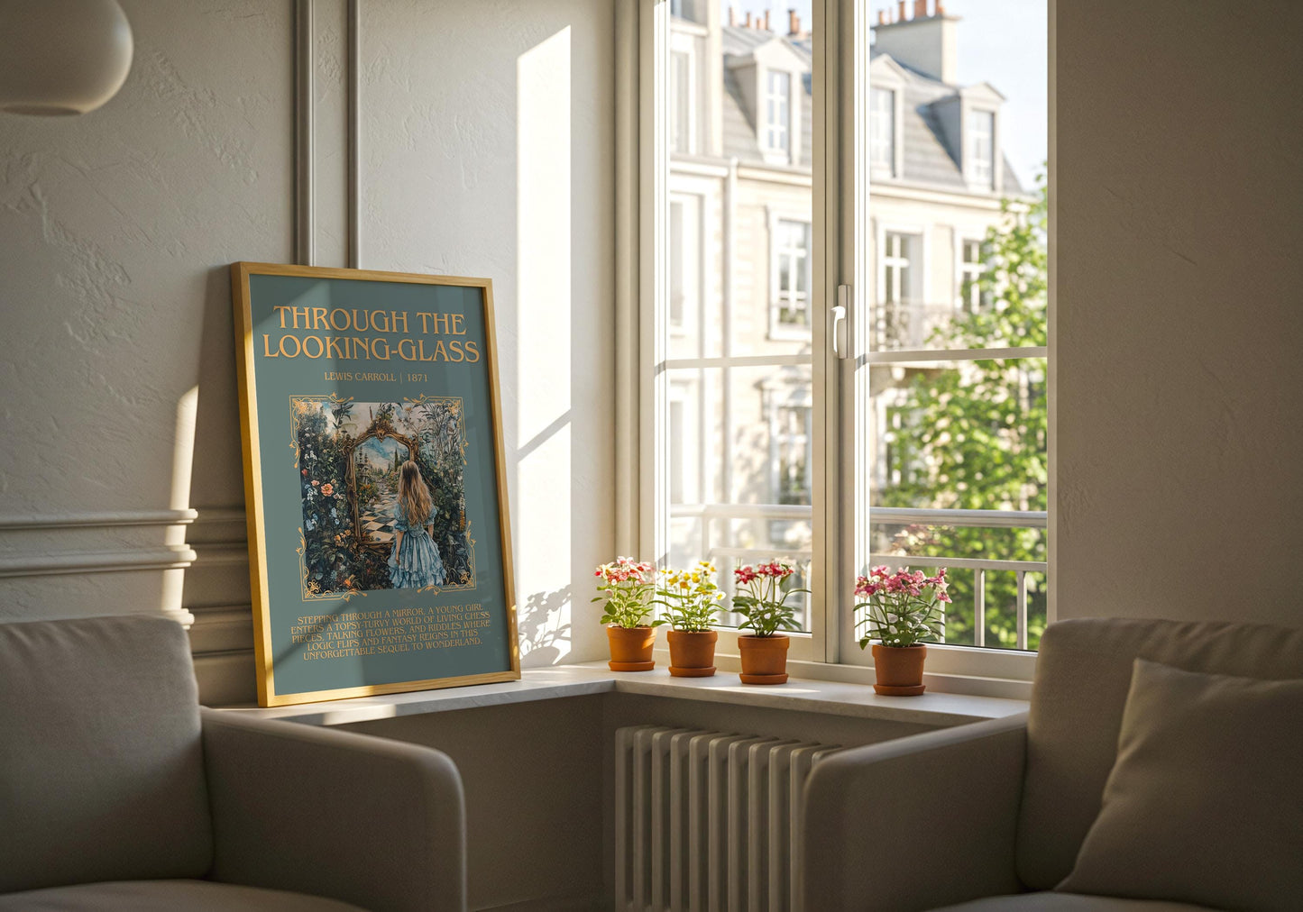 Through the Looking Glass by Lewis Carroll | Descriptive Book Poster | Blurby