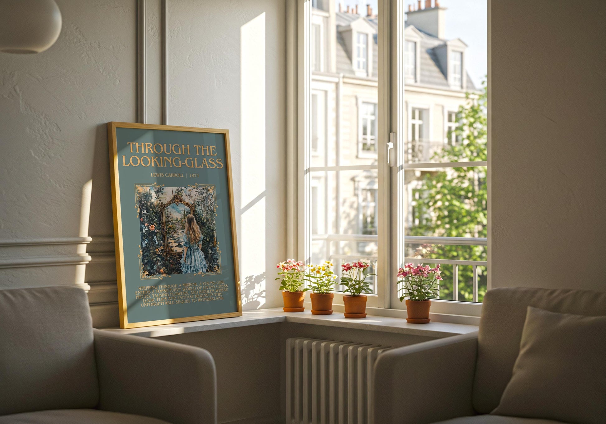 Through the Looking Glass by Lewis Carroll | Descriptive Book Poster | Blurby