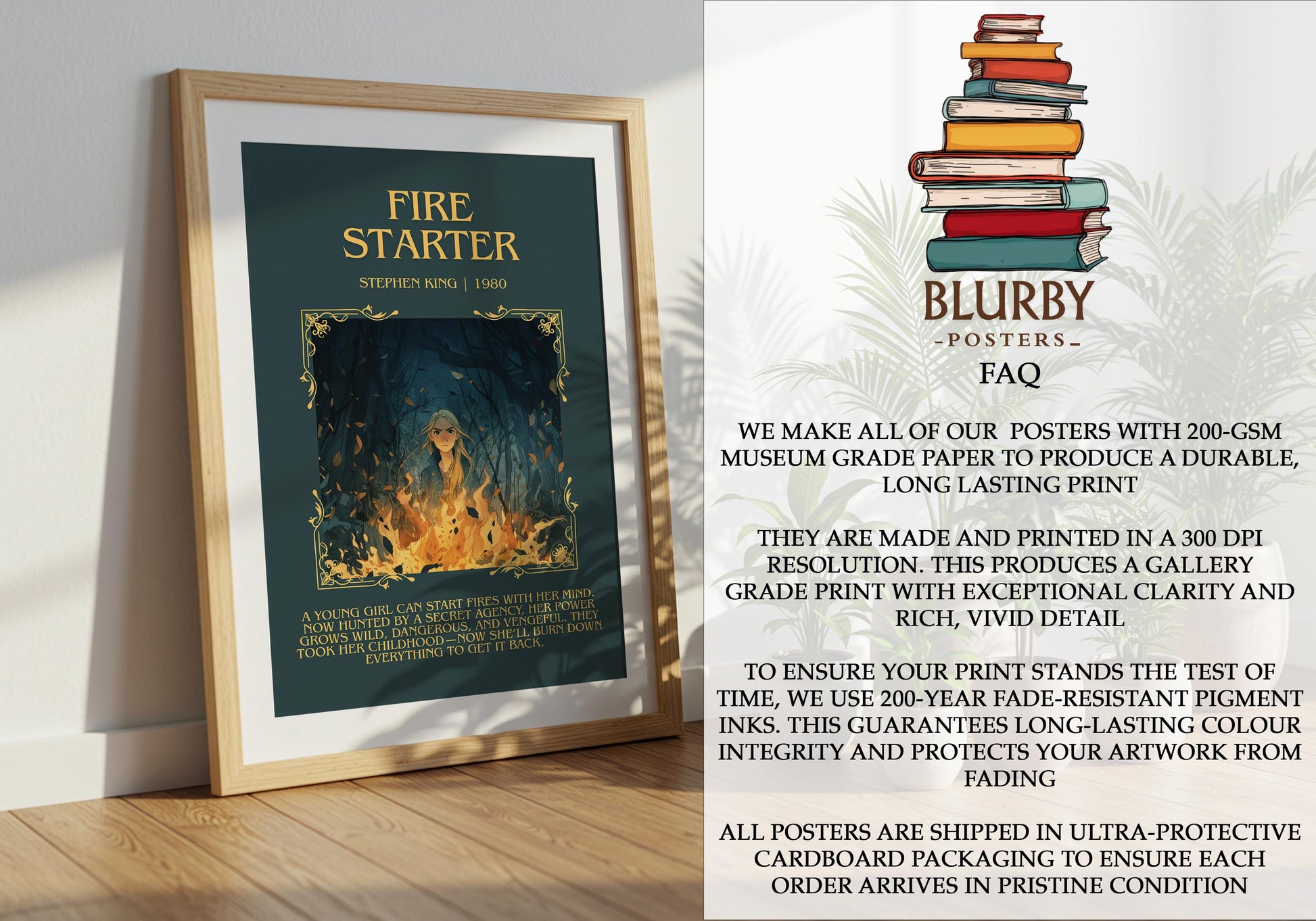 Fire Starter by Stephen King | Descriptive Book Poster | Blurby