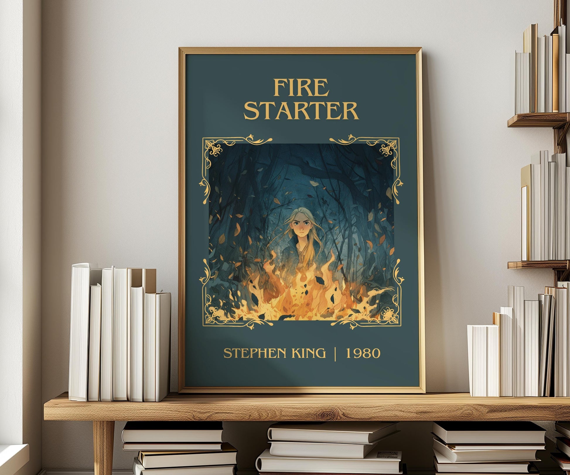 Fire Starter by Stephen King | Descriptive Book Poster | Minimalist