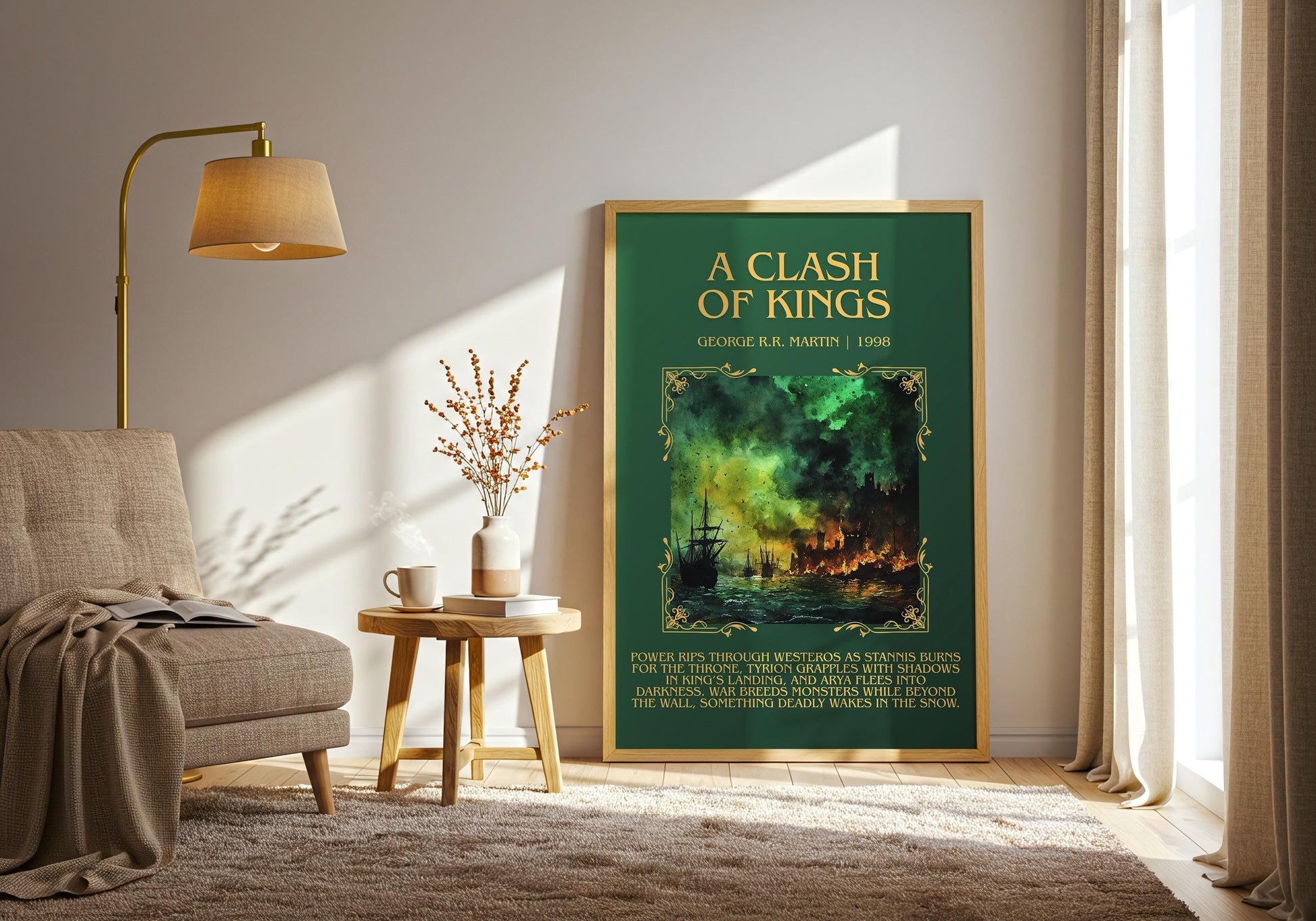 A Clash Of Kings by George R.R. Martin | Descriptive Book Poster | Blurby
