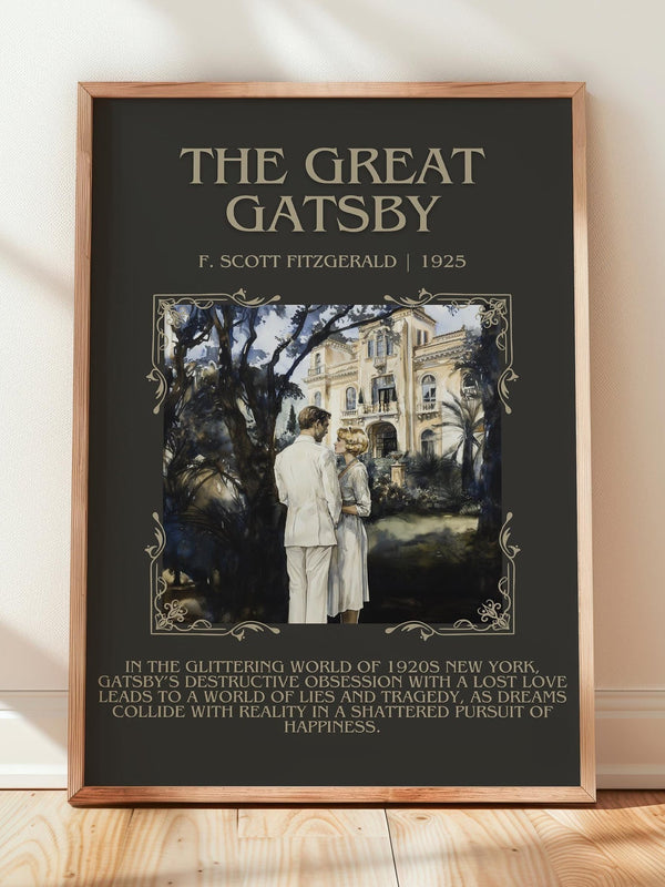 The Great Gatsby minimalist poster paper finish options – matte satin gloss