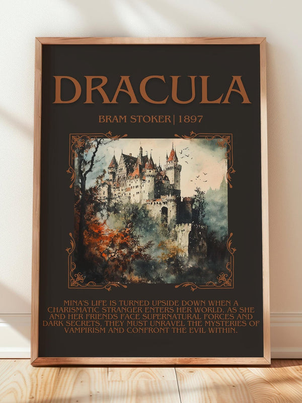 Dracula minimalist poster paper finish options – matte satin gloss