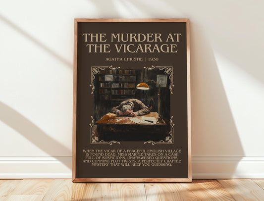 The Murder At The Vicarage by Agatha Christie | Descriptive Book Poster | Blurby