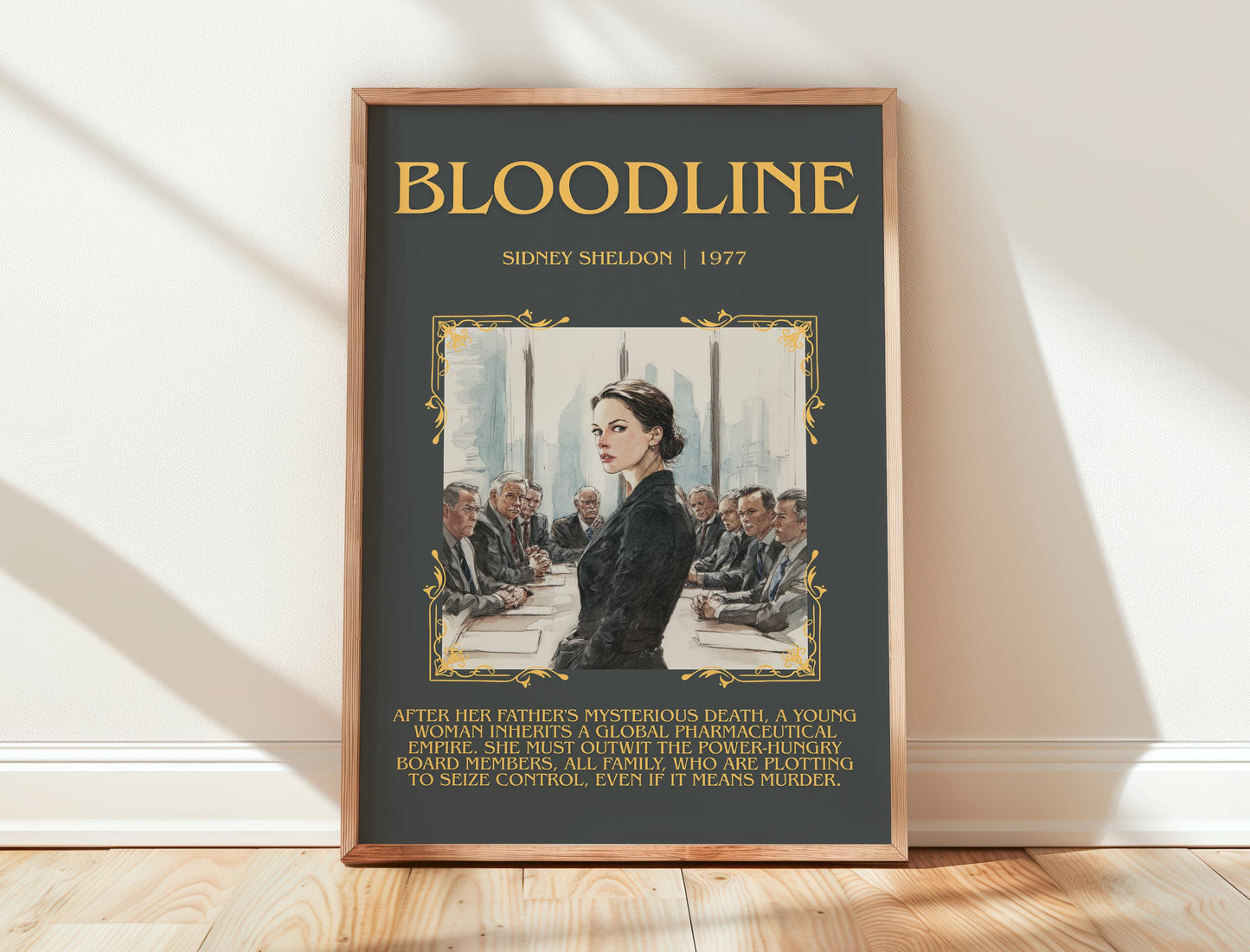 Bloodline by Sidney Sheldon | Descriptive Book Poster | Blurby