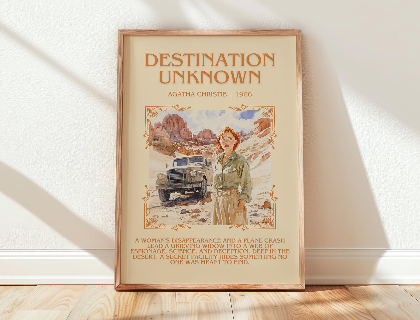 Destination Unknown by Agatha Christie | Descriptive Book Poster | Blurby