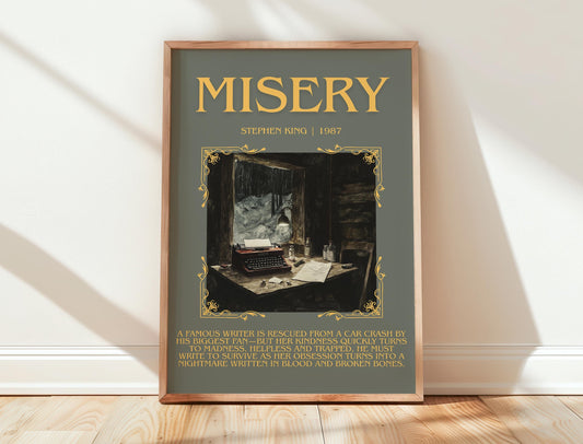Misery by Stephen King | Descriptive Book Poster | Blurby