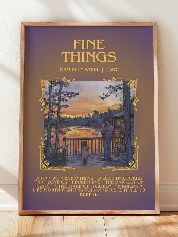 Fine Things minimalist print in frame leaning in hallway – romance wall art
