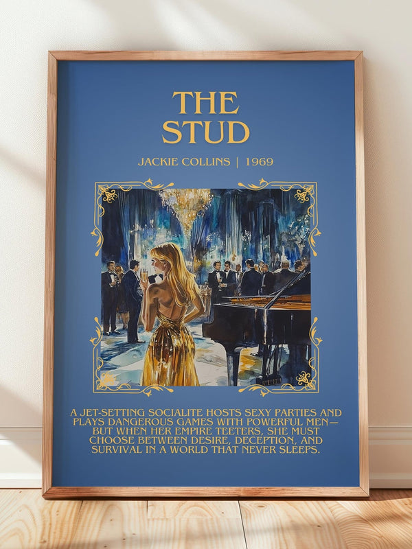 The Stud minimalist print in frame leaning in hallway – romance wall art