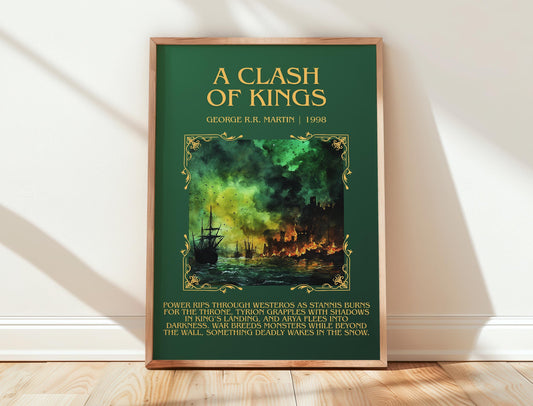 A Clash Of Kings by George R.R. Martin | Descriptive Book Poster | Blurby
